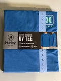 NWT Hurley Men's Long Sleeve UV Tee UPF 50+ Sun Protection Seaview Blue Sz L