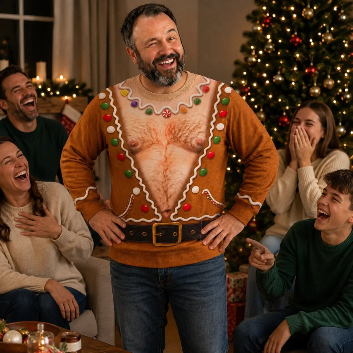 Custom Funny Ugly Sweatshirt - Personalized Christmas Birthday Gifts For Men - Bringing The Heat This Season