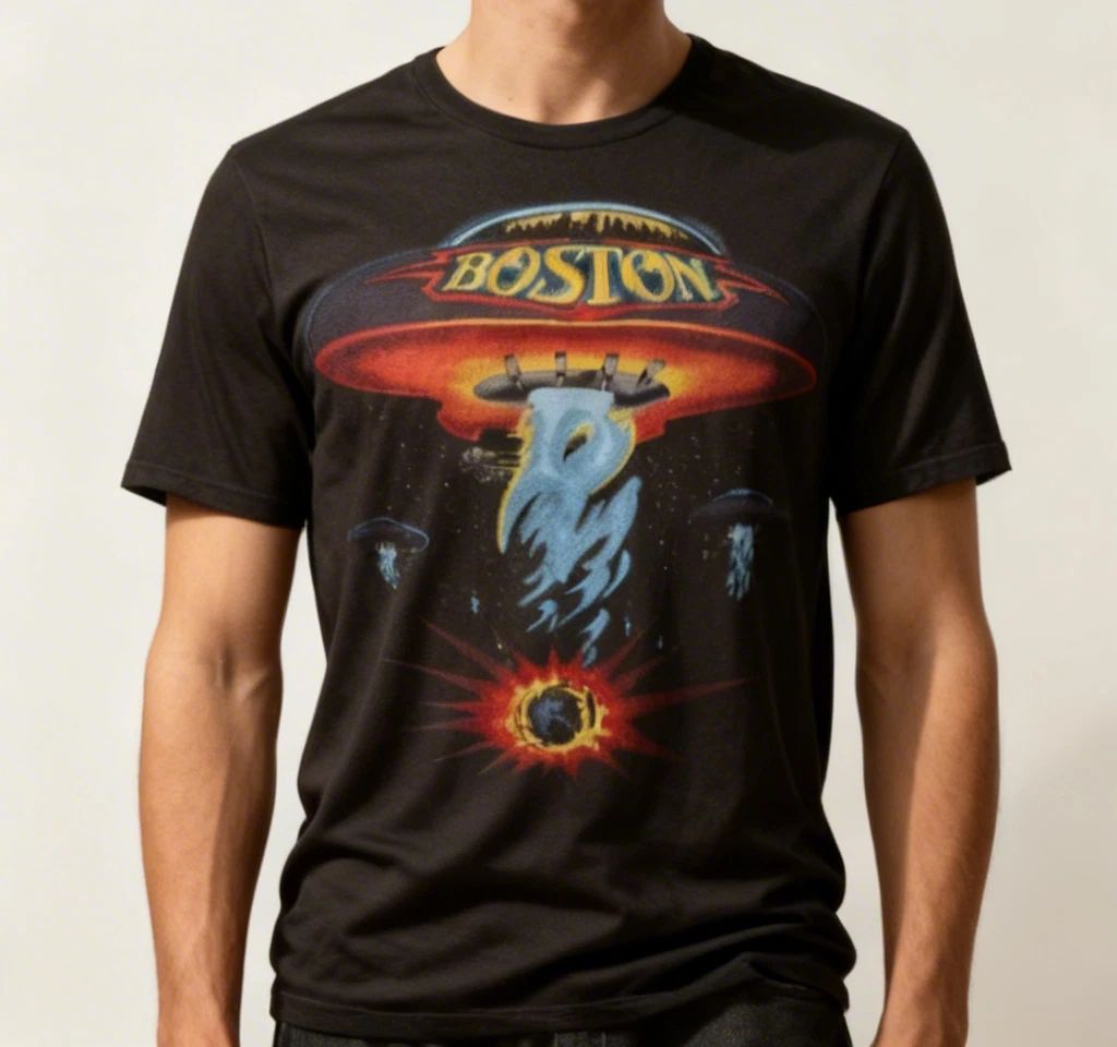 Vintage 1987 Boston Rock Band US Concert Black Unisex T Shirt Father Day NWT