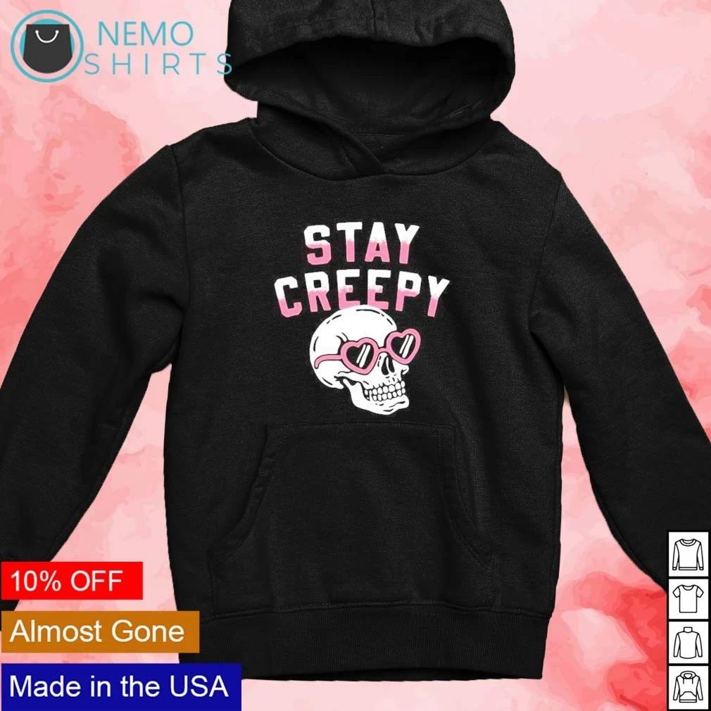 Stay Creepy Skull with Heart Sunglasses Halloween shirt