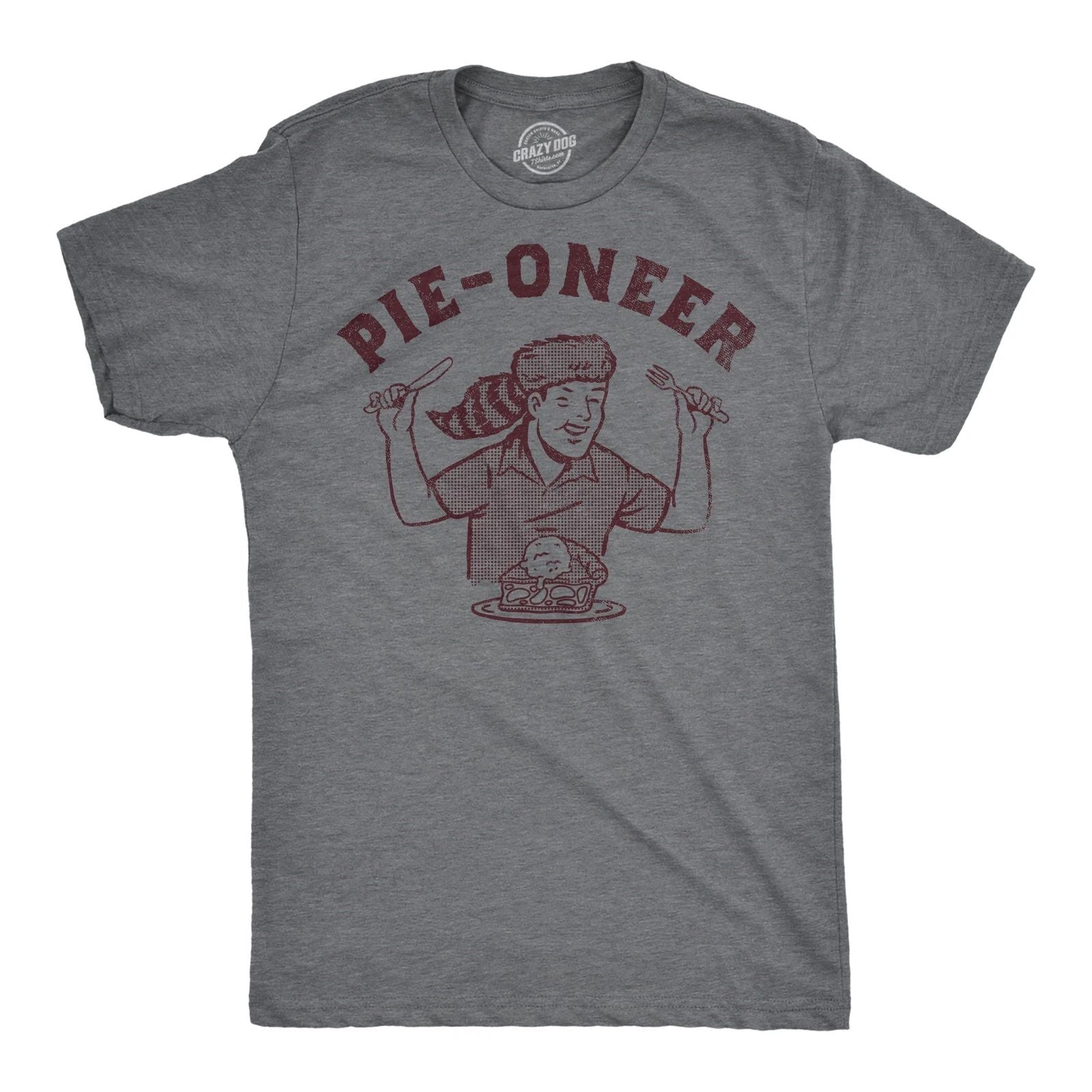 Mens Funny T Shirts Pie Oneer Sarcastic Pies Graphic Novelty Food Tee for Men