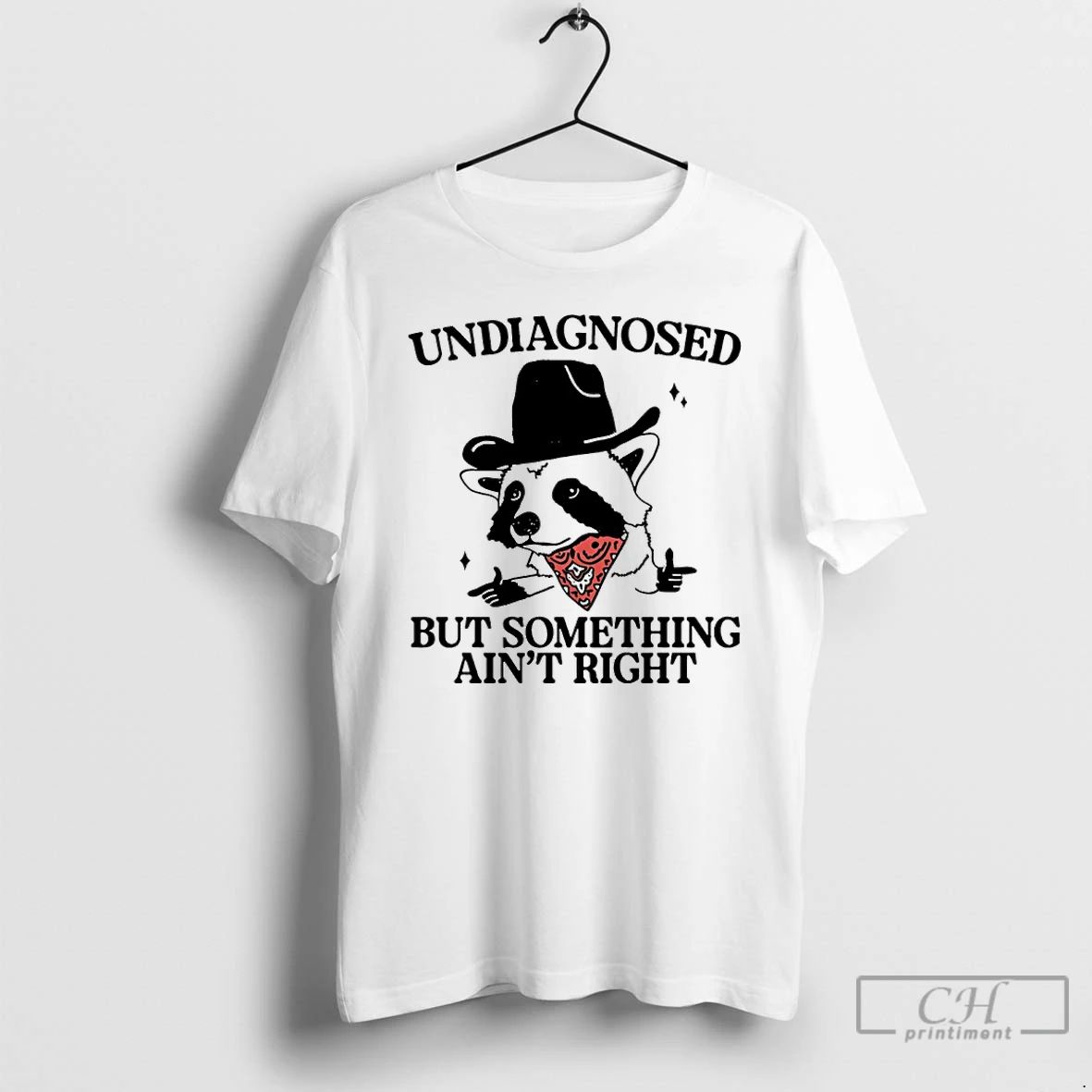 Classic Undiagnosed But Something Aint Right Cowboy Raccoon T Shirts