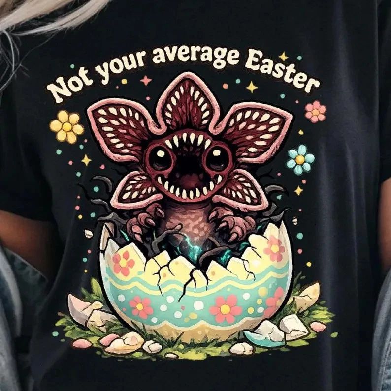 Retro Sci-Fi Monster Easter T-Shirt Horror Creature Fan