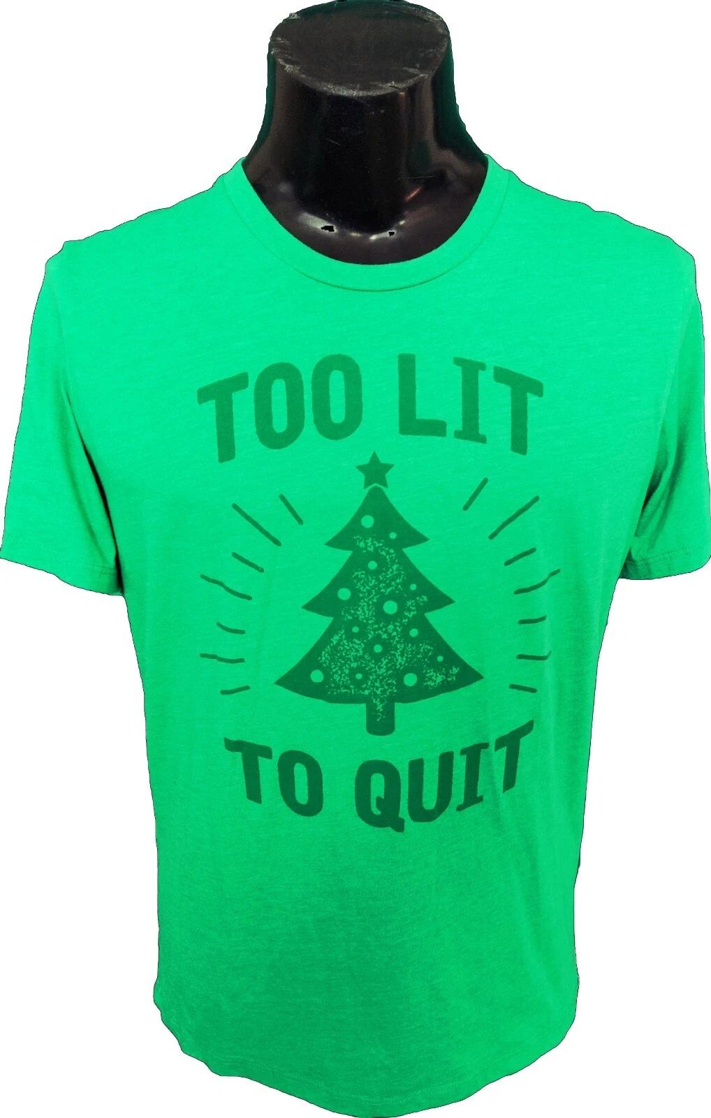 Too Lit to Quit T-Shirt ~ Green ~ Tipsy Elves Surf Party ~ Xmas ~ Mens Medium