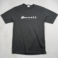 Vintage Senate Shirt Mens Medium Gray Logo Graphic Skate Brand Streetwear