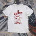 Vintage Marlboro White Cotton T Shirt Red Logo Graphic Tee Retro USA S-5XL