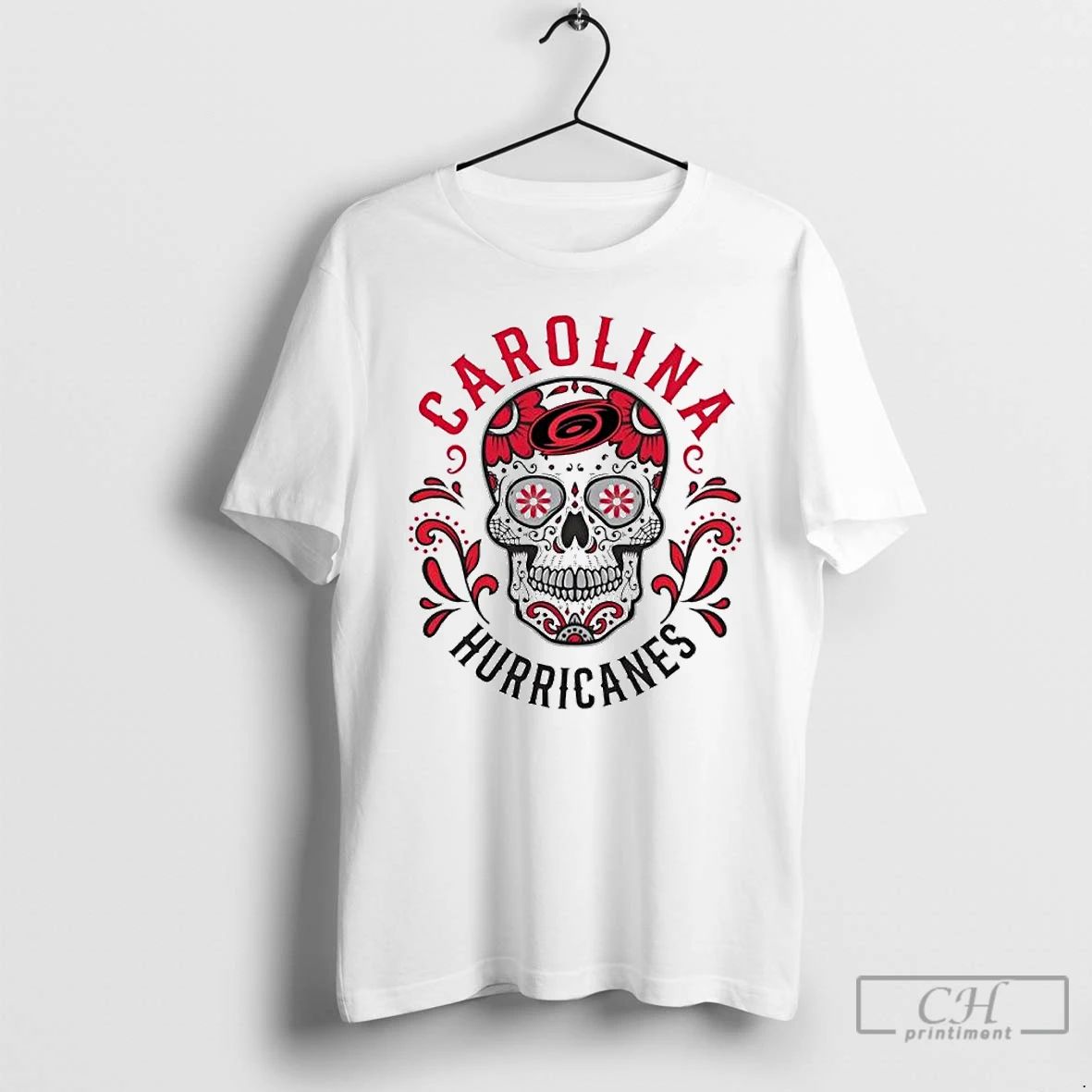 Classic Carolina Hurricanes Checkered Flag Sugar Skull Ornaments T Shirts