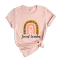 Boho Rainbow Social Worker Shirt, Cute Graphic Shirts, Gift Therapy Team, Motiva