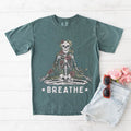 Breathe Botanical Meditating Skeleton Tee Spiritual Boho Gothic Comfort Colors