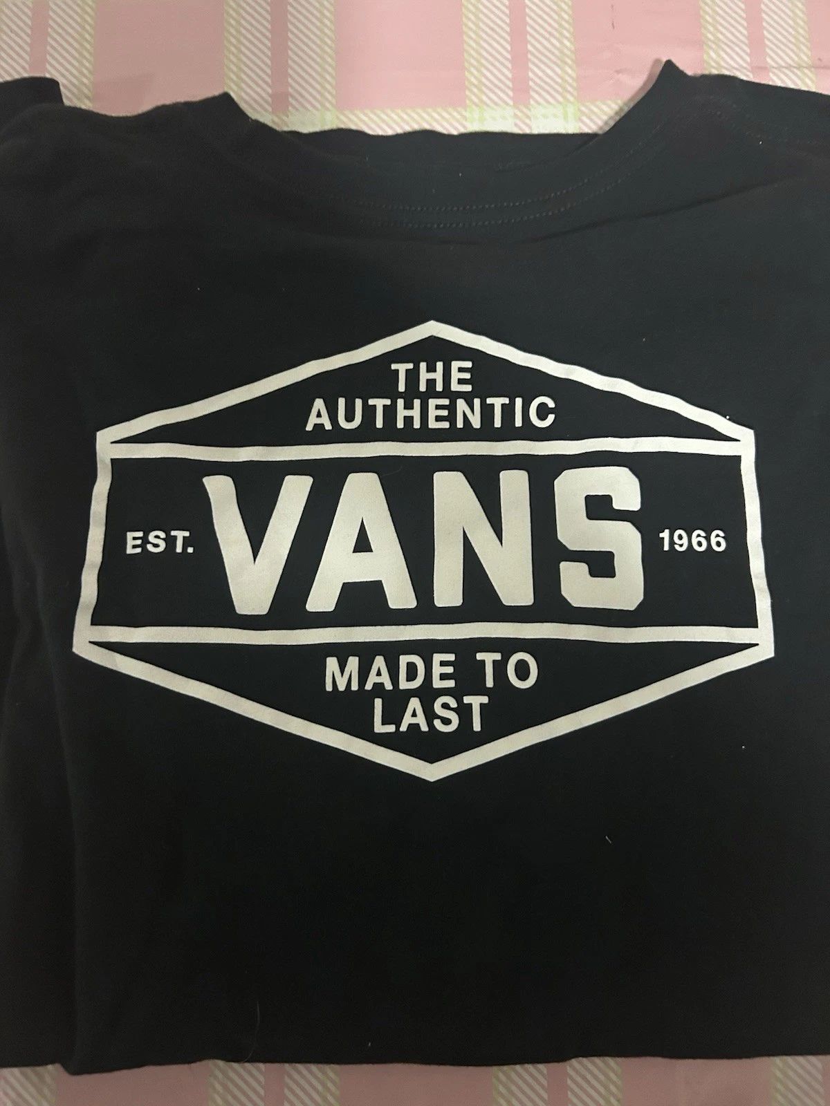 Vans XXL Slim Fit Men’s T Shirt Black With White Logo Preowned In Great Cond.