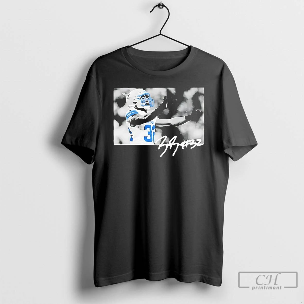 Classic Brian Branch Middle Finger Signature Detroit Lions T Shirts