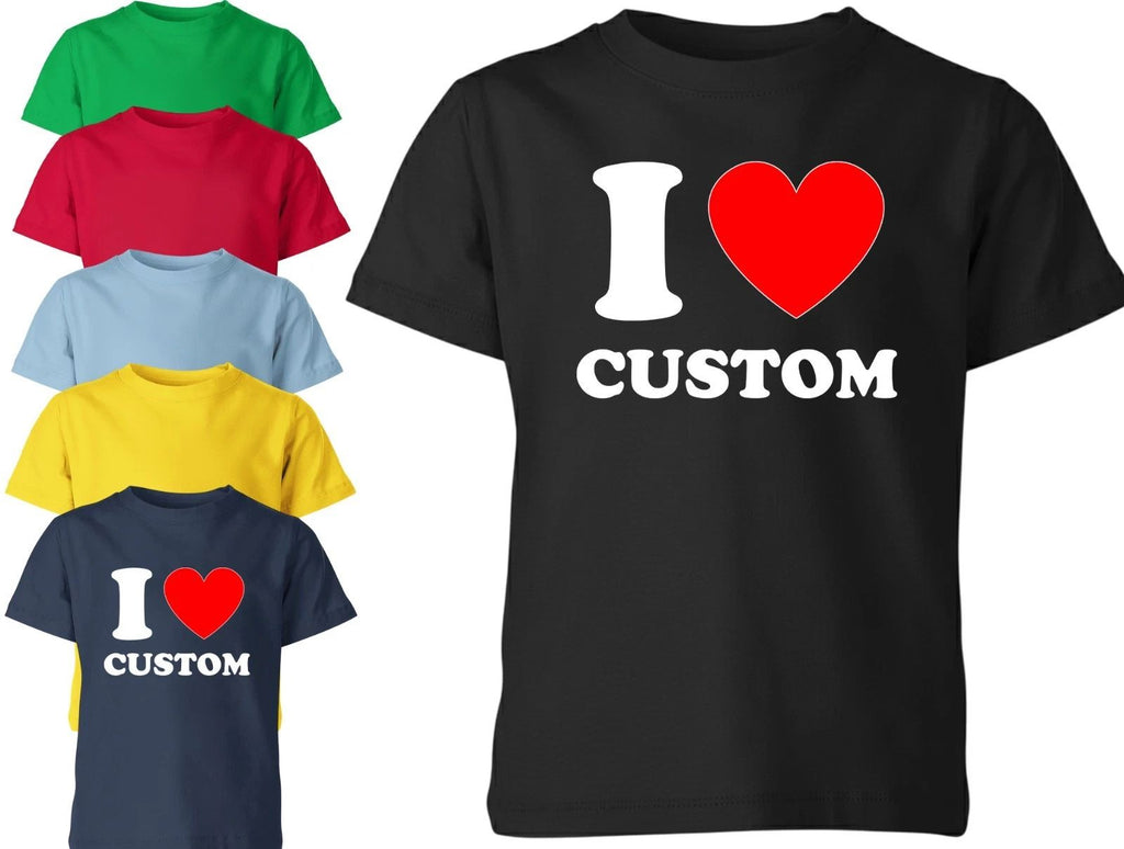 Personalised Fathers Day I Love Custom T-Shirt Gift Unisex Men Women Kids