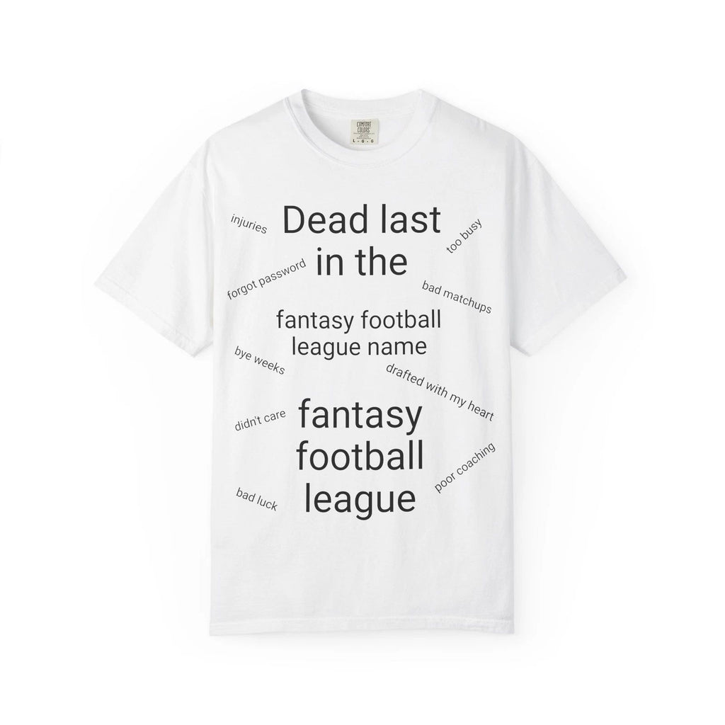 Personalized Fantasy Football T-Shirt, Unisex Garment-Dyed, Gift for League