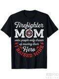 Firefighter Mom Thin Red Line T-Shirt - 100% Cotton Fire Fighting Shirt
