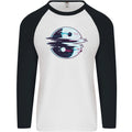 Yin Yang Glitch Yoga Meditation SCI-FI MMA Mens L/S Baseball T-Shirt