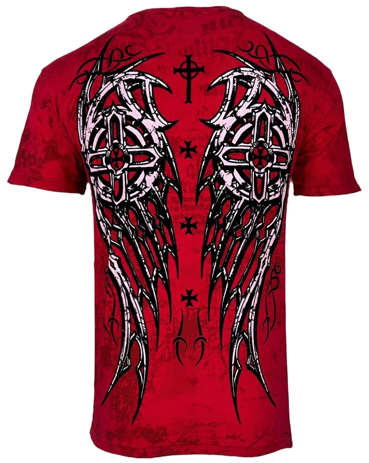 Archaic by Affliction Men's T-Shirt Wing Man Biker Cross Y2K S-5XL