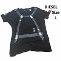 Diesel Black White T-Shirt Size L Casual Japan