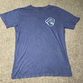 Men’s Small Quiksilver Blue Crew Neck Ripple Logo Graphic Tee Surf T-Shirt