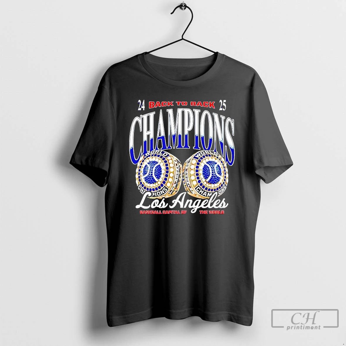 Classic Los Angeles Dodgers Back To Back 2024 2025 World Baseball Champions Rings T Shirts