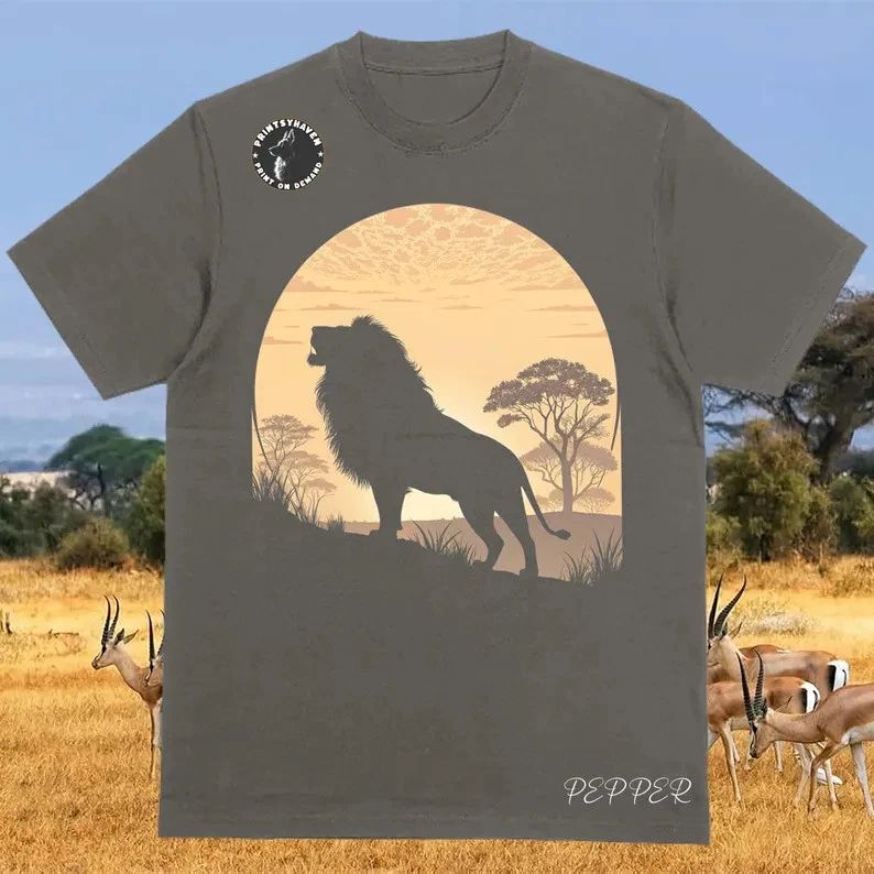 Boho Lion Comfort Tee Nature Graphic Shirt