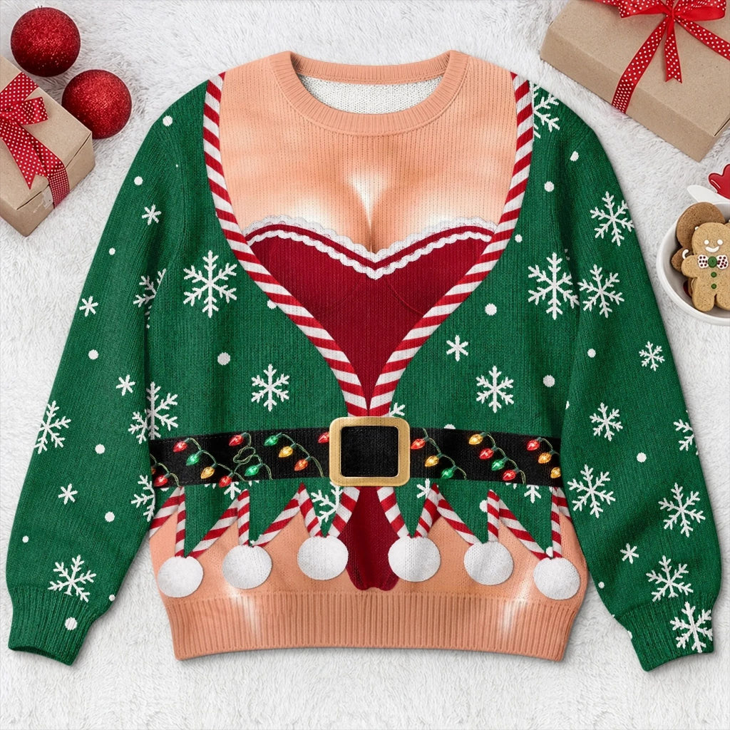 Custom Funny Ugly Sweatshirt - Personalized Christmas Birthday Gifts For Wife, Daughter, Besties, Sisters, Granddaughter, Grandma, Mom, Yourself - Sleighing This Look