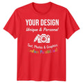 Custom Personalised T-Shirt | Design Your Own Text Photo Graphic | Mens Kids