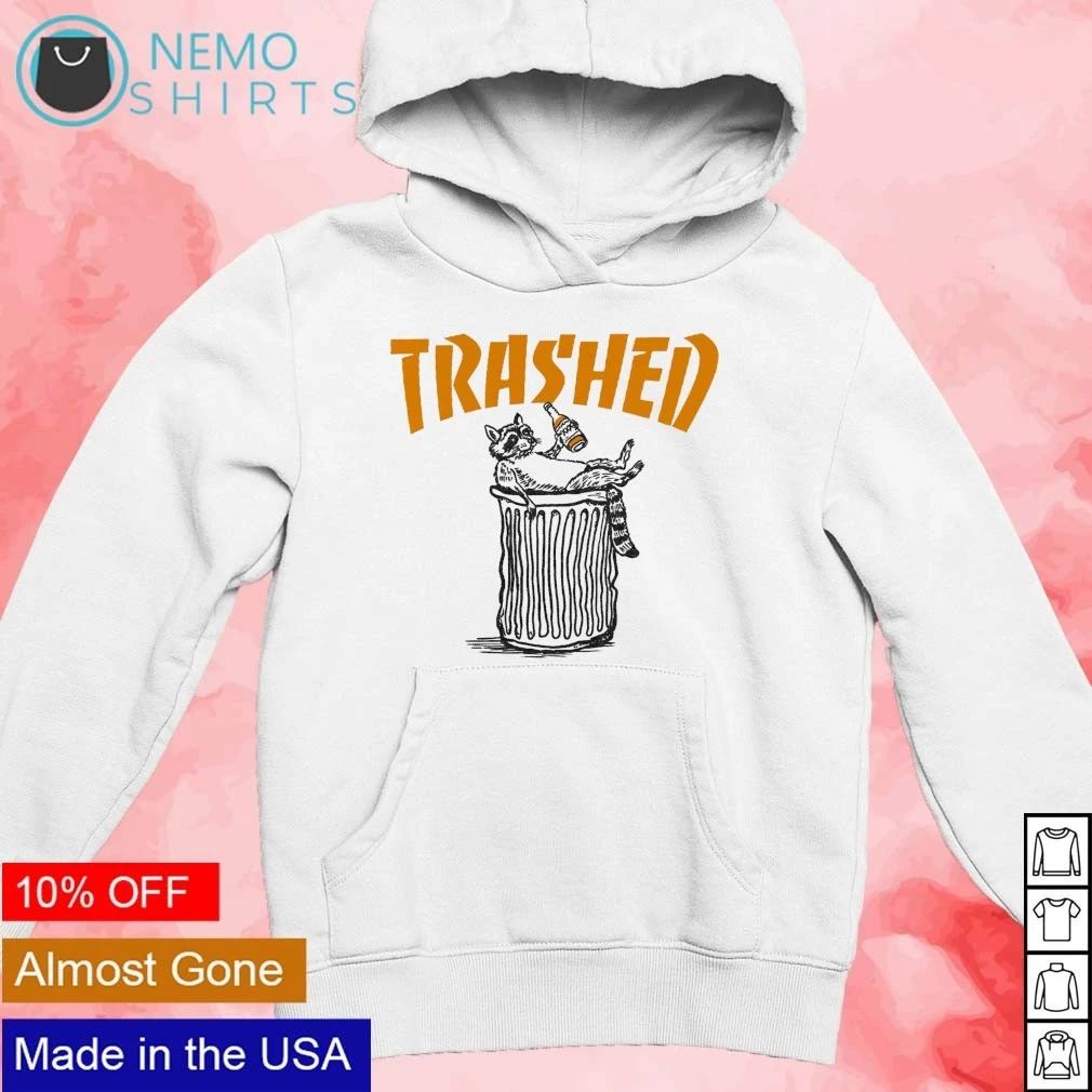 Trashed Raccoon Drinking Beer trash panda shirt