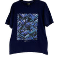 Mens HBS Hot Back Surf T-Shirt Large Navy Graphic Short Sleeve 0573