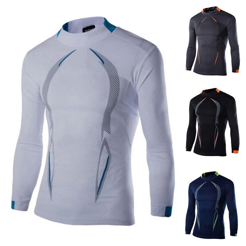 Mens Long Sleeve Quick Dry Base Compression Slim Fit Sports Gym Tops T-Shirt NEW