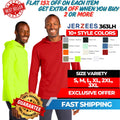 Jerzees 363LH Unisex Long Sleeve Classic Fit 100% Cotton Hooded T-Shirt