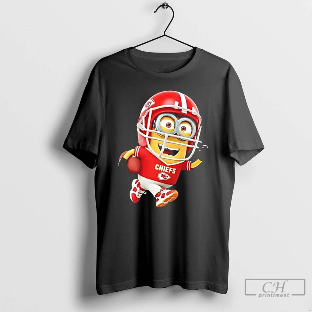 Premium Minions Is Holding A Ball And Smiling At Kansas City Chiefs Fans T Shirts