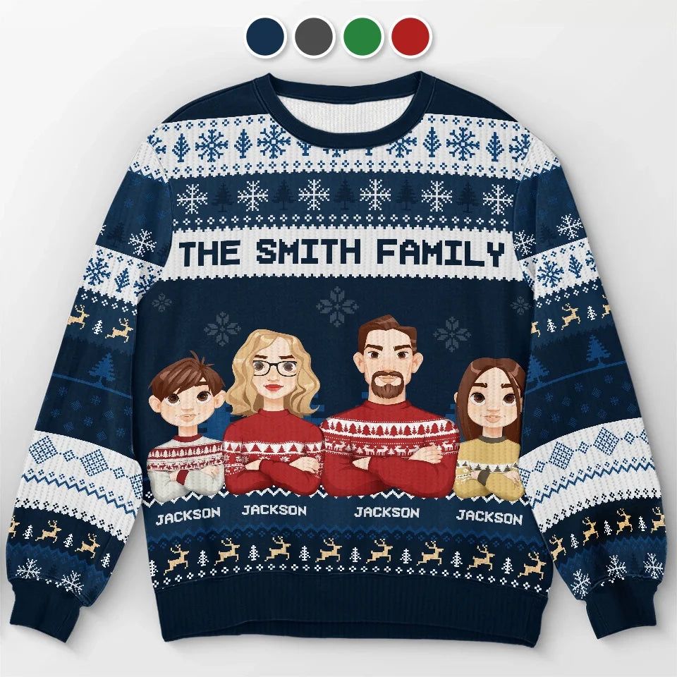 Christmas Is A Reminder Of The Joy That Family Brings - Family Personalized Custom Ugly Sweatshirt - Unisex Wool Jumper - Christmas Gift For Family