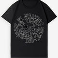 Modern Typography Circle Graphic T-Shirt - Minimalist Casual Street Top