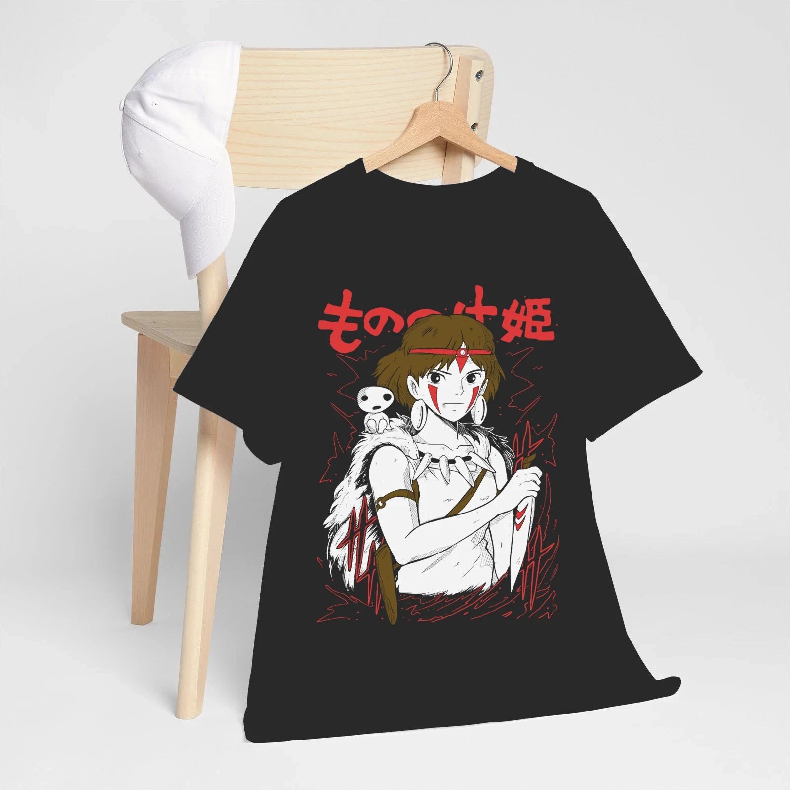Anime Princess Mononoke Black T-Shirt