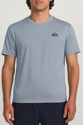 Quiksilver Men’s Regular Fit Tee, 4-Way Stretch, Moisture Wicking, Blue, Size L