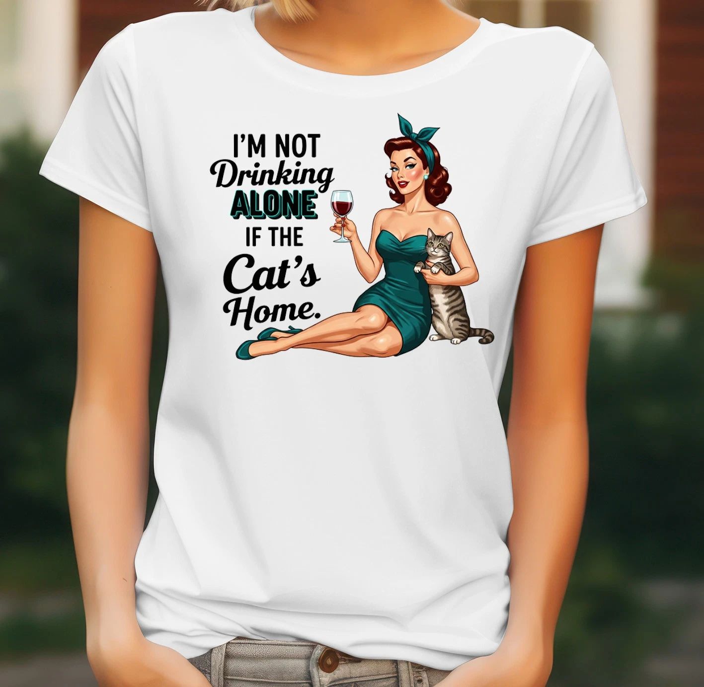 Cat Lover Quote T Shirt Ladies Funny Retro Housewife Birthday Gift