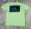 Quiksilver Logo Double Sided T Shirt Green size Medium Surf Skater Cyber