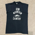 Vintage 80s Iron Mountain Country Nature Simple T Shirt Large Black Faded