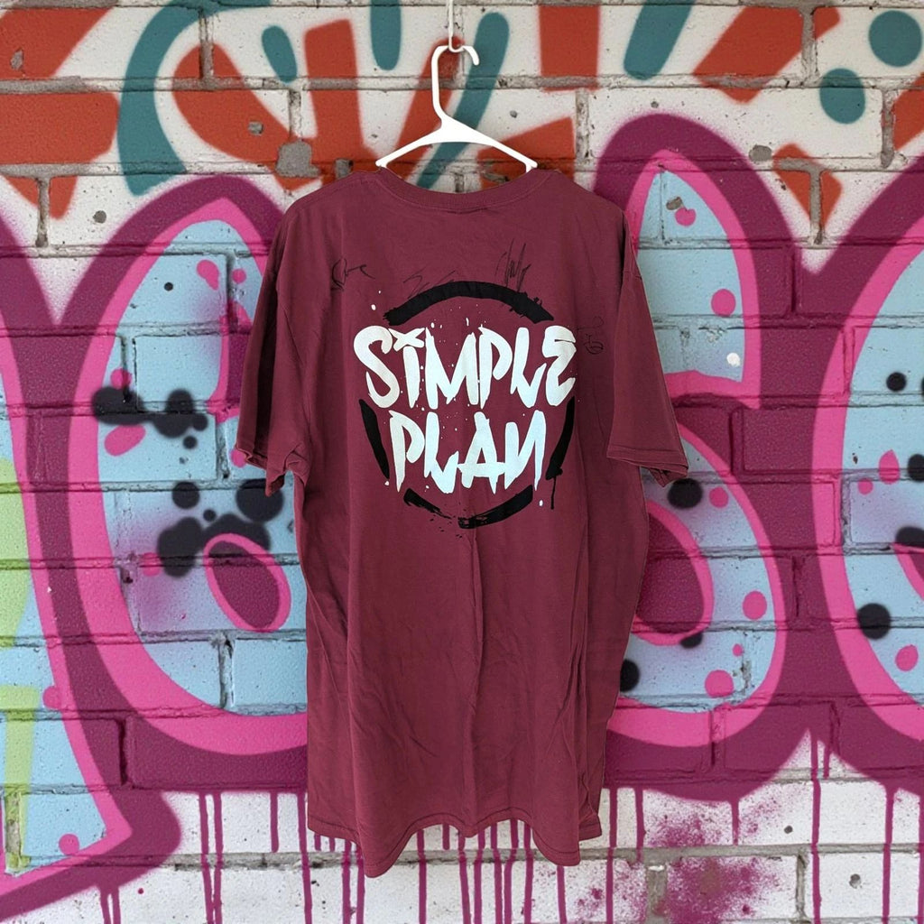 AUTOGRAPHED Simple Plan y2k vintage pop punk band Graphic Tee 2XL Signed rock