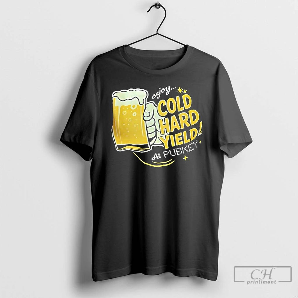 Premium Glass Of Beer Enjoy Cold Hard Yield At Pubkey T Shirts
