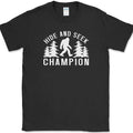 SASQUATCH HIDE AND SEEK Champion T-Shirt Funny Bigfoot humor Joke Novelty Tee