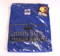 John Son Premium Quality Blue V-Neck Shirt M-5XL 100% Cotton Piranha Records