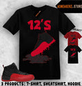 Tee Shirt Matching AJ 12 Flu Game To Match Sneaker Shoe Dripping 12s T-Shirt