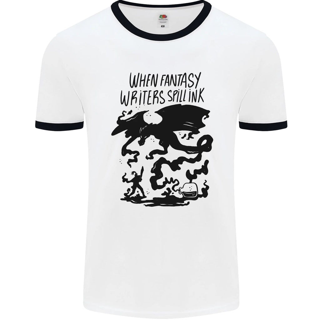 Fantasy Writer Author Novelist Dragons Mens Ringer T-Shirt