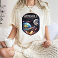 Vintage Artemis II Moon 2026 Space Mission T-Shirt Astronomy Rocket Graphic S5XL