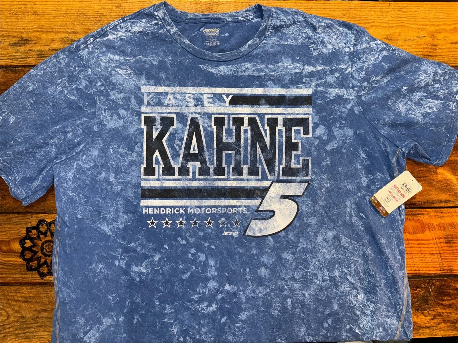3XL Kasey Kahne #5 NASCAR Racing Shirt AOP Full Graphic Print ACID WASH Tee NWT