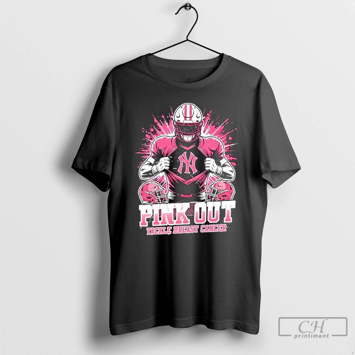 Premium Pink Out Tackle Breast Cancer New York Yankees Baseball T Shirts