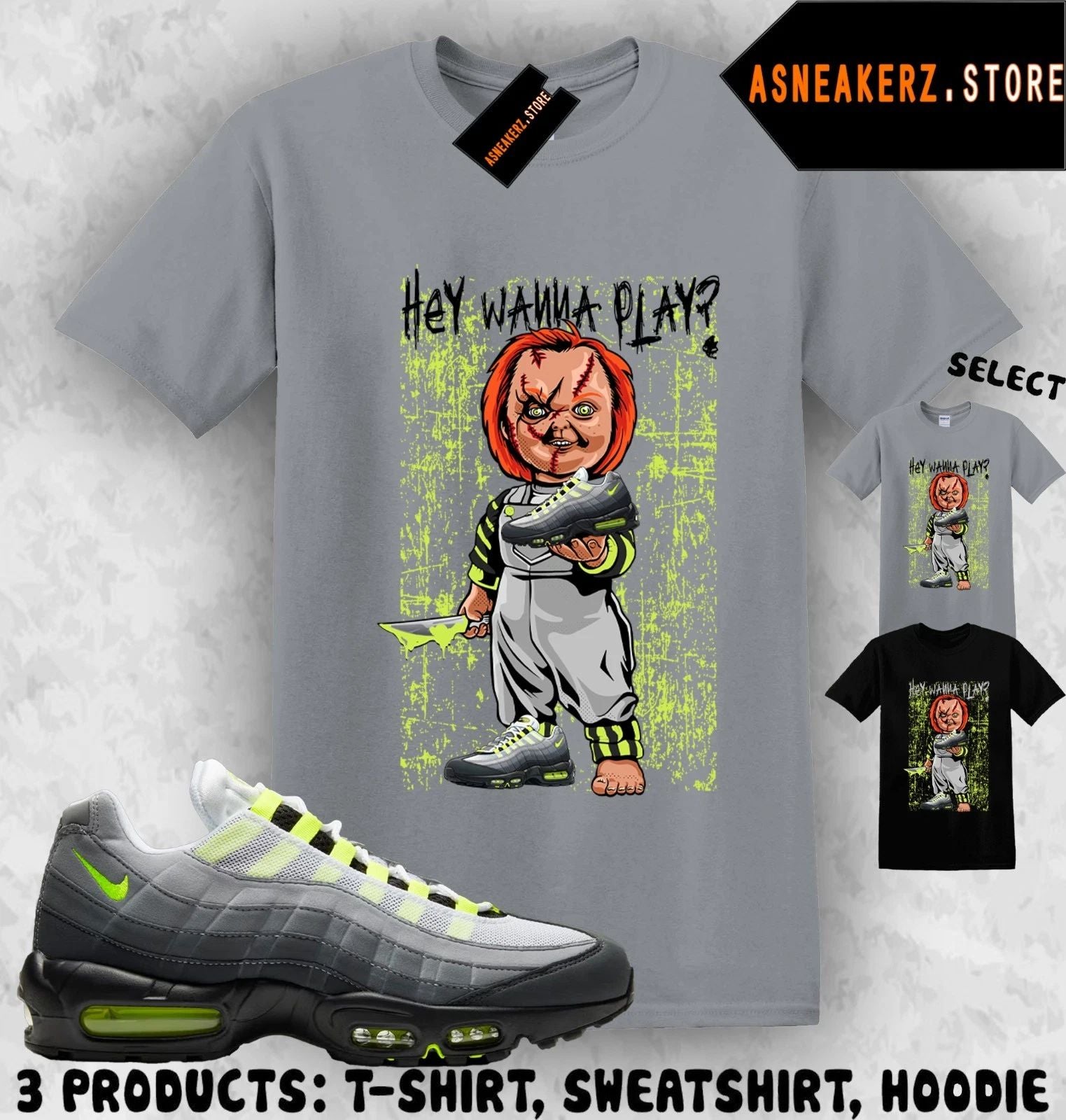 Tee Shirt Matching AM 95 Big Bubble Neon 2026 Match Sneaker Sneakerhead Chucky