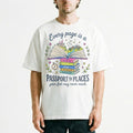 Book Lover Travel Adventure Vintage Graphic T-Shirt Reading Passport Gift Tee