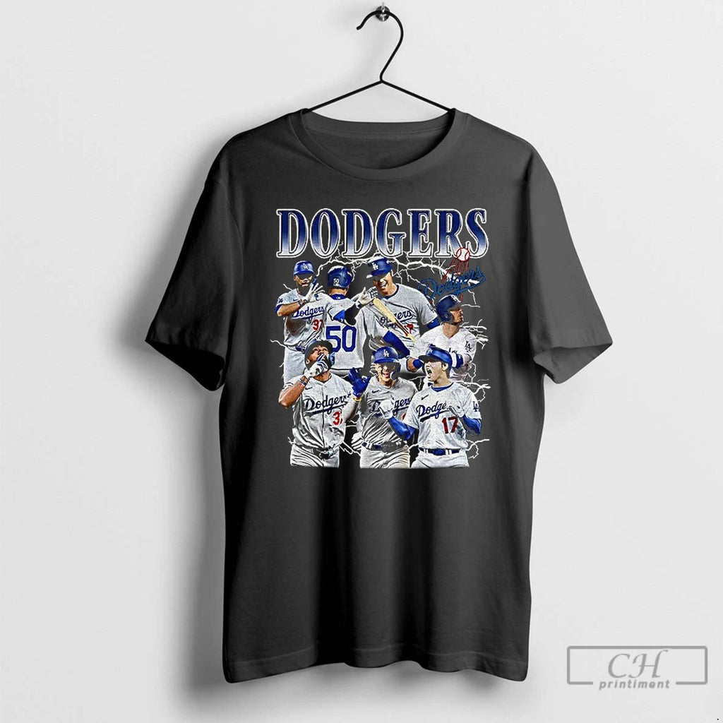 Premium Los Angeles Dodgers All Team 2025 World Series Mlb Champions Storm Graphic T Shirts